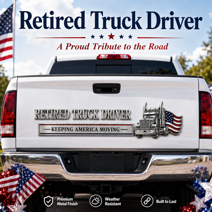 🔥Independence Day 50% OFF- 🚚 Retired Truck Driver Car Emblem Badge
