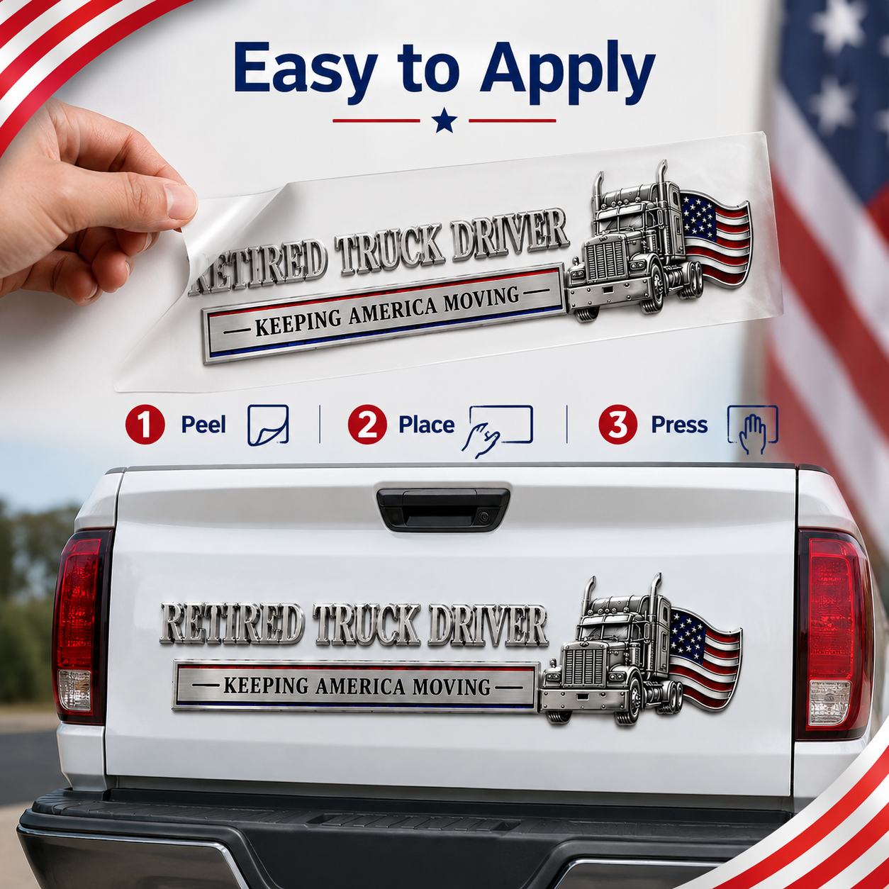 🔥Independence Day 50% OFF- 🚚 Retired Truck Driver Car Emblem Badge