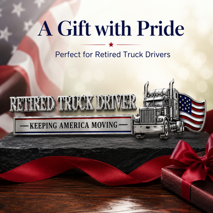 🔥Independence Day 50% OFF- 🚚 Retired Truck Driver Car Emblem Badge