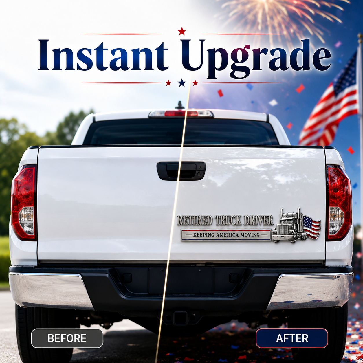 🔥Independence Day 50% OFF- 🚚 Retired Truck Driver Car Emblem Badge