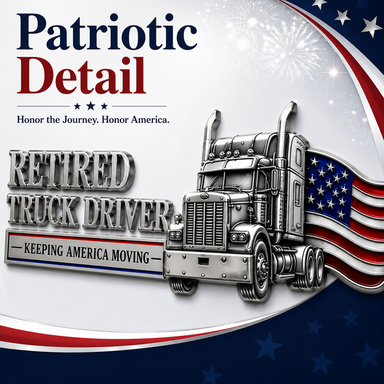 🔥Independence Day 50% OFF- 🚚 Retired Truck Driver Car Emblem Badge