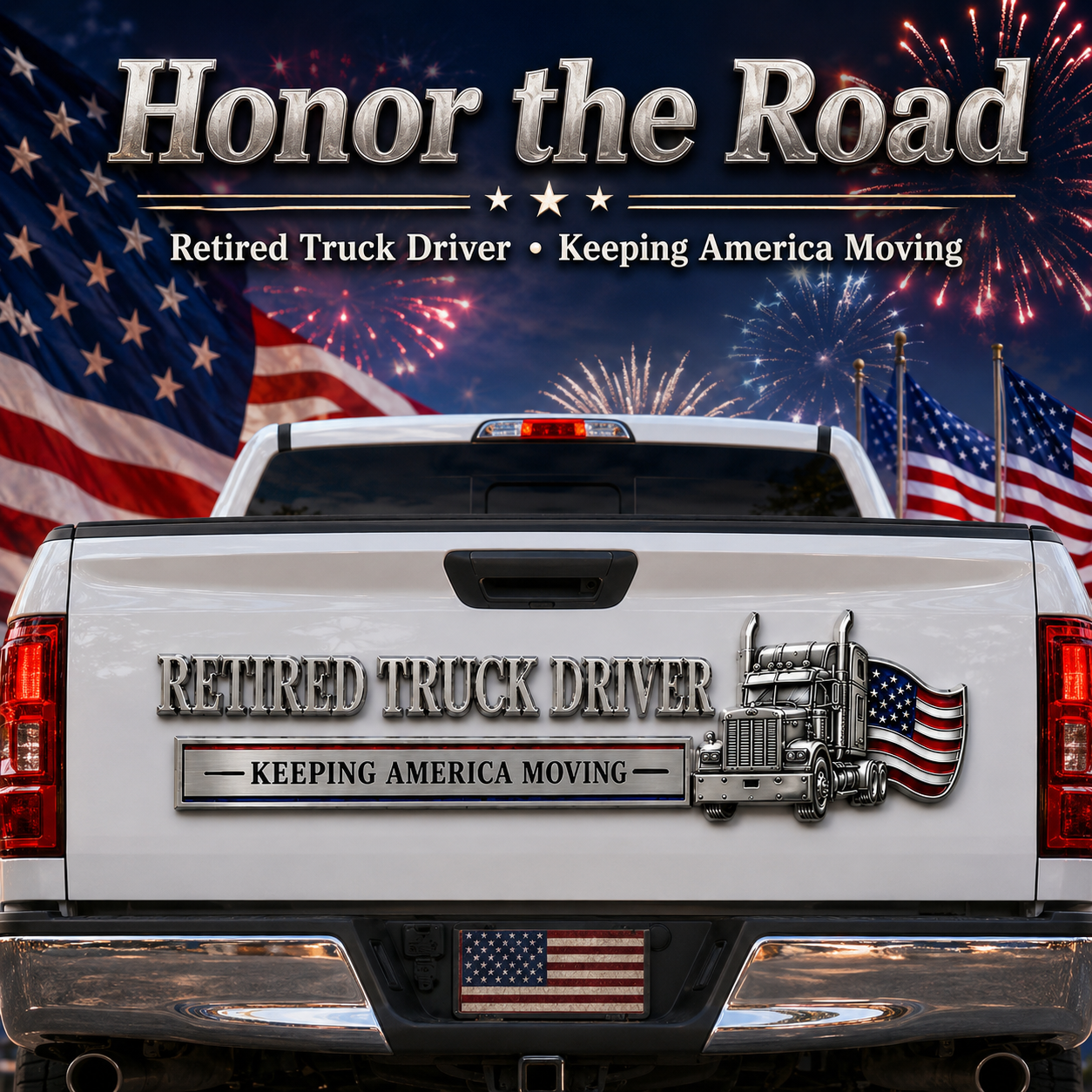 🔥Independence Day 50% OFF- 🚚 Retired Truck Driver Car Emblem Badge