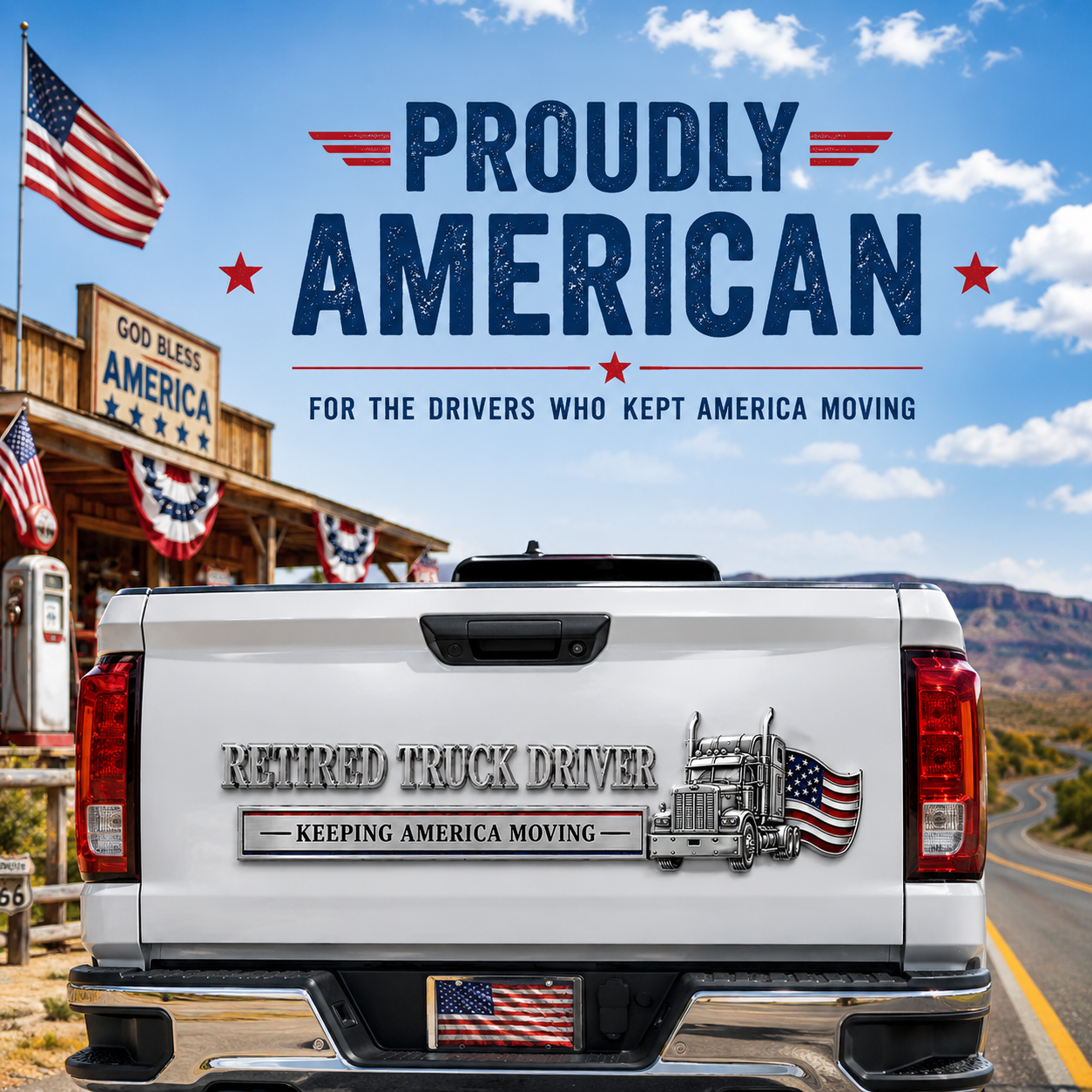 🔥Independence Day 50% OFF- 🚚 Retired Truck Driver Car Emblem Badge
