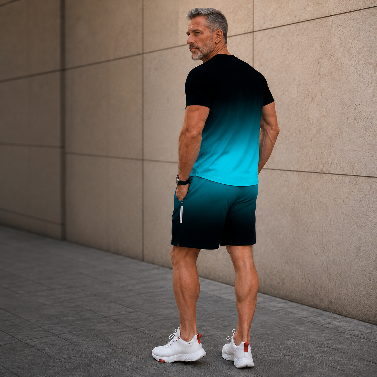 🔥 50% OFF LIMITED SALE — Men’s Gradient Short Sleeve Activewear Set