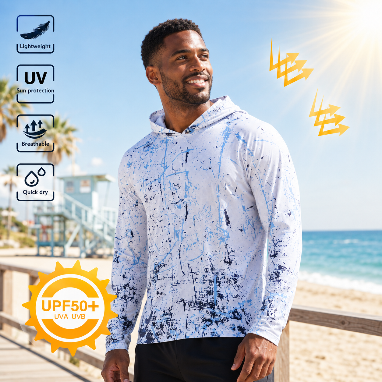 🎁HOT 49% OFF  🔥 Men’s UPF 50+ Swim & Outdoor Sun Hoodie