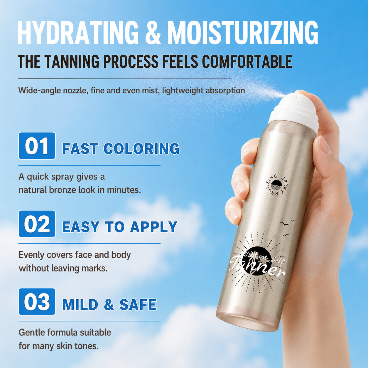 ☀️50% OFF TODAY✨ Natural Self-Tanning Mist for Face & Body