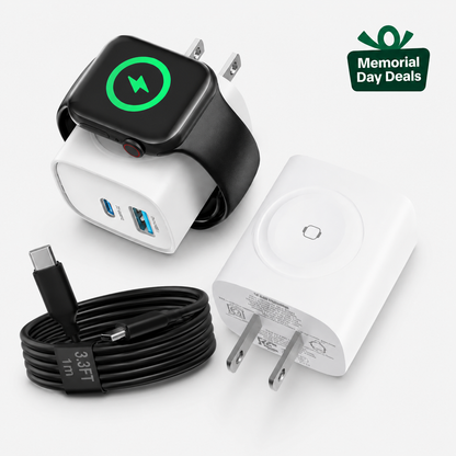 🔥Last Day 55% OFF - 3-in-1 20W USB-C Fast Charger with Magnetic Apple Watch Dock & Cable
