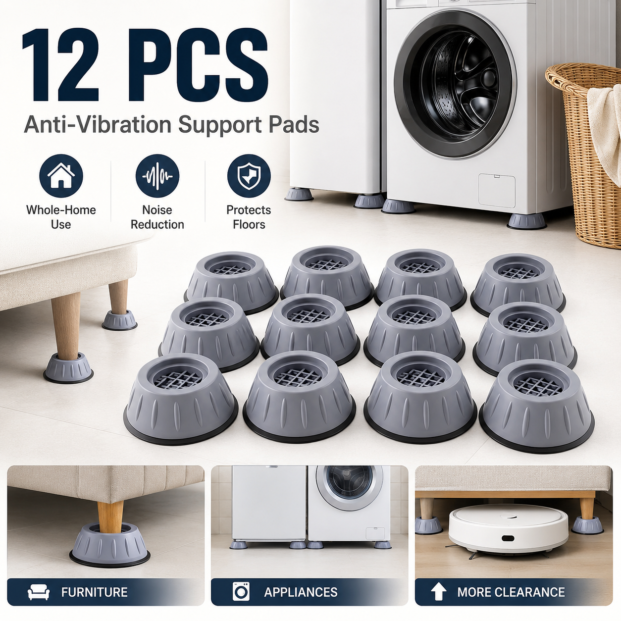 ⚡SAVE 50% NOW🛠️ Universal Anti-Vibration Appliance Pads