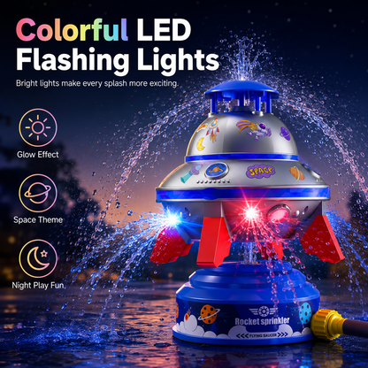 🌈50% OFF TODAY🚀 Spinning UFO Water Sprinkler with Lights