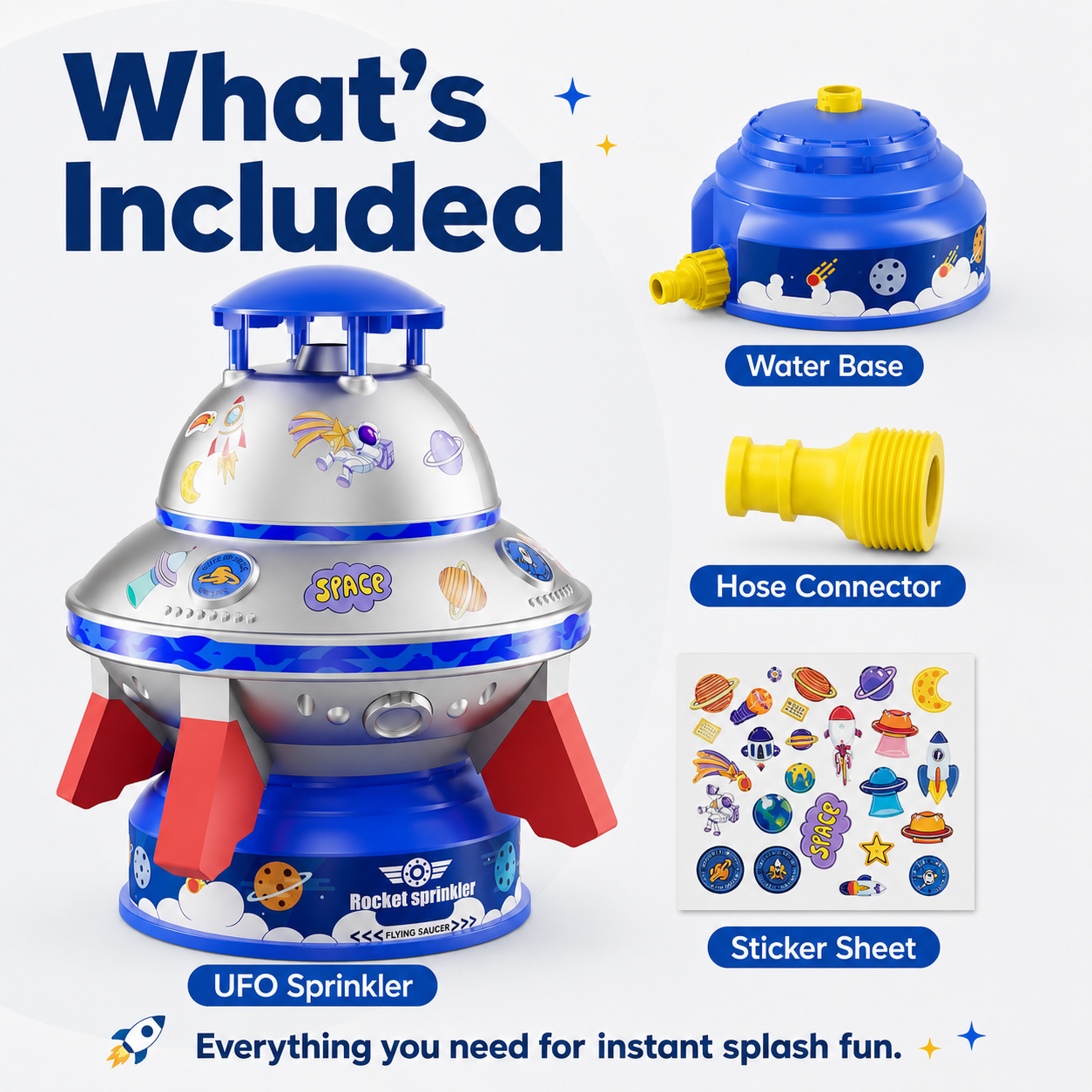 🌈50% OFF TODAY🚀 Spinning UFO Water Sprinkler with Lights