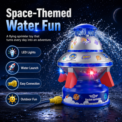 🌈50% OFF TODAY🚀 Spinning UFO Water Sprinkler with Lights
