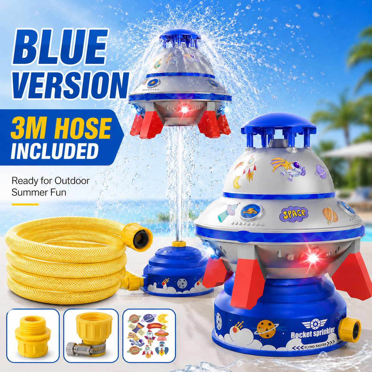 🌈50% OFF TODAY🚀 Spinning UFO Water Sprinkler with Lights