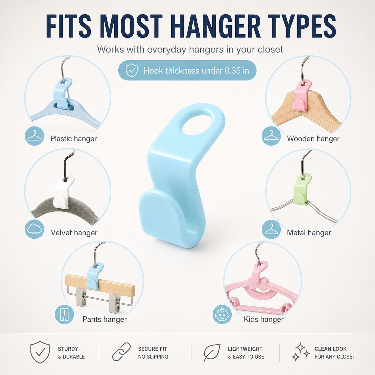 ✨50PCS Hanger Connector Hooks👕 Organize More Save More Space