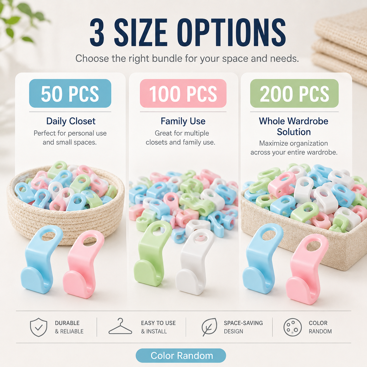 ✨50PCS Hanger Connector Hooks👕 Organize More Save More Space