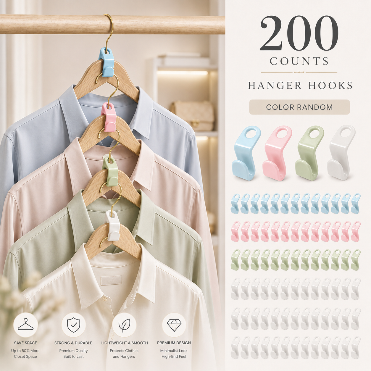 ✨50PCS Hanger Connector Hooks👕 Organize More Save More Space