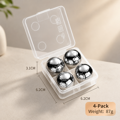 ⚽ World Cup Sale 55% OFF – Soccer Whiskey Ice Balls Set, Reusable Stainless Steel Drink Chilling Stones