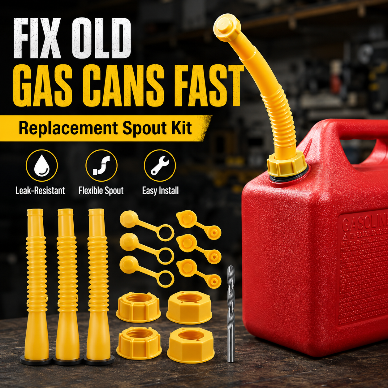 ⛽🔥50% OFF TODAY — Gas Can Spout Replacement Kit with Gaskets