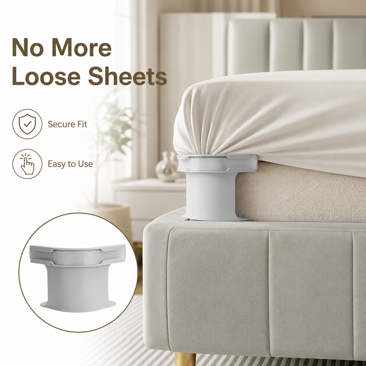 💥 BUY 2 GET 1 FREE😴Secure Fit Sheet Holders – Wrinkle-Free, Slip-Free Bed