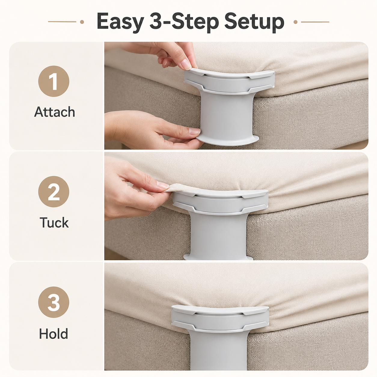 💥 BUY 2 GET 1 FREE😴Secure Fit Sheet Holders – Wrinkle-Free, Slip-Free Bed