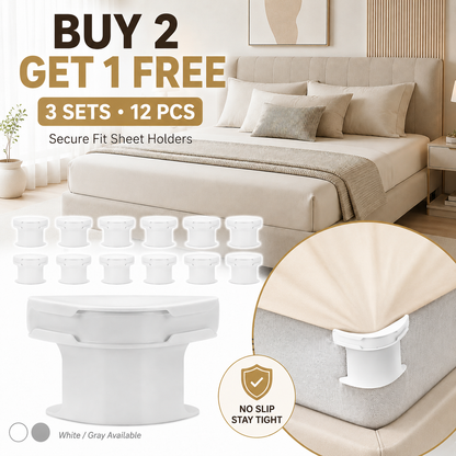 💥 BUY 2 GET 1 FREE😴Secure Fit Sheet Holders – Wrinkle-Free, Slip-Free Bed