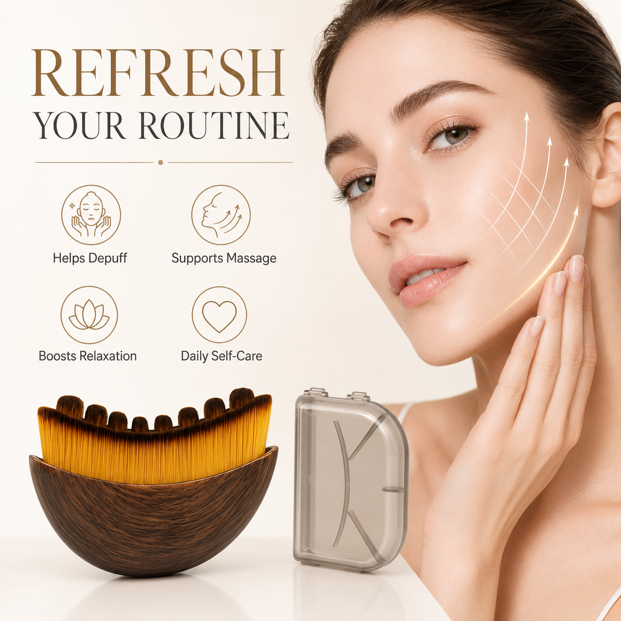 💖 HOT SALE✨Jawline Sculpting Face Brush – Lift, Massage & Contour