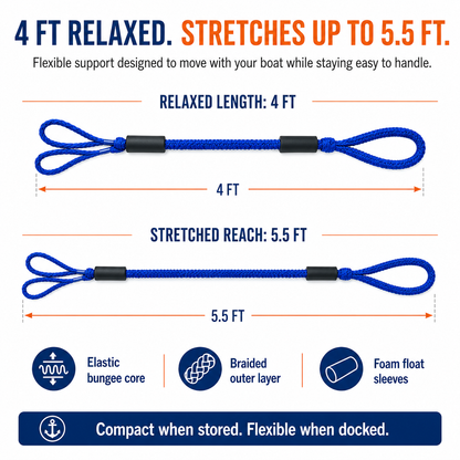 🔥 Buy 1 Get 1 Free – Shock-Absorbing Bungee Dock Lines ⚓