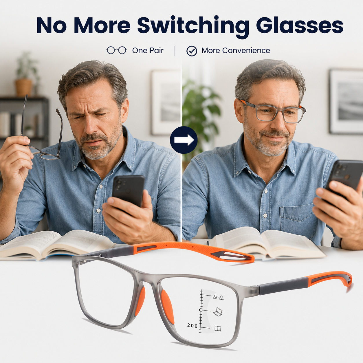 👓 VisionSync Multifocal Glasses – Clear Vision Near & Far