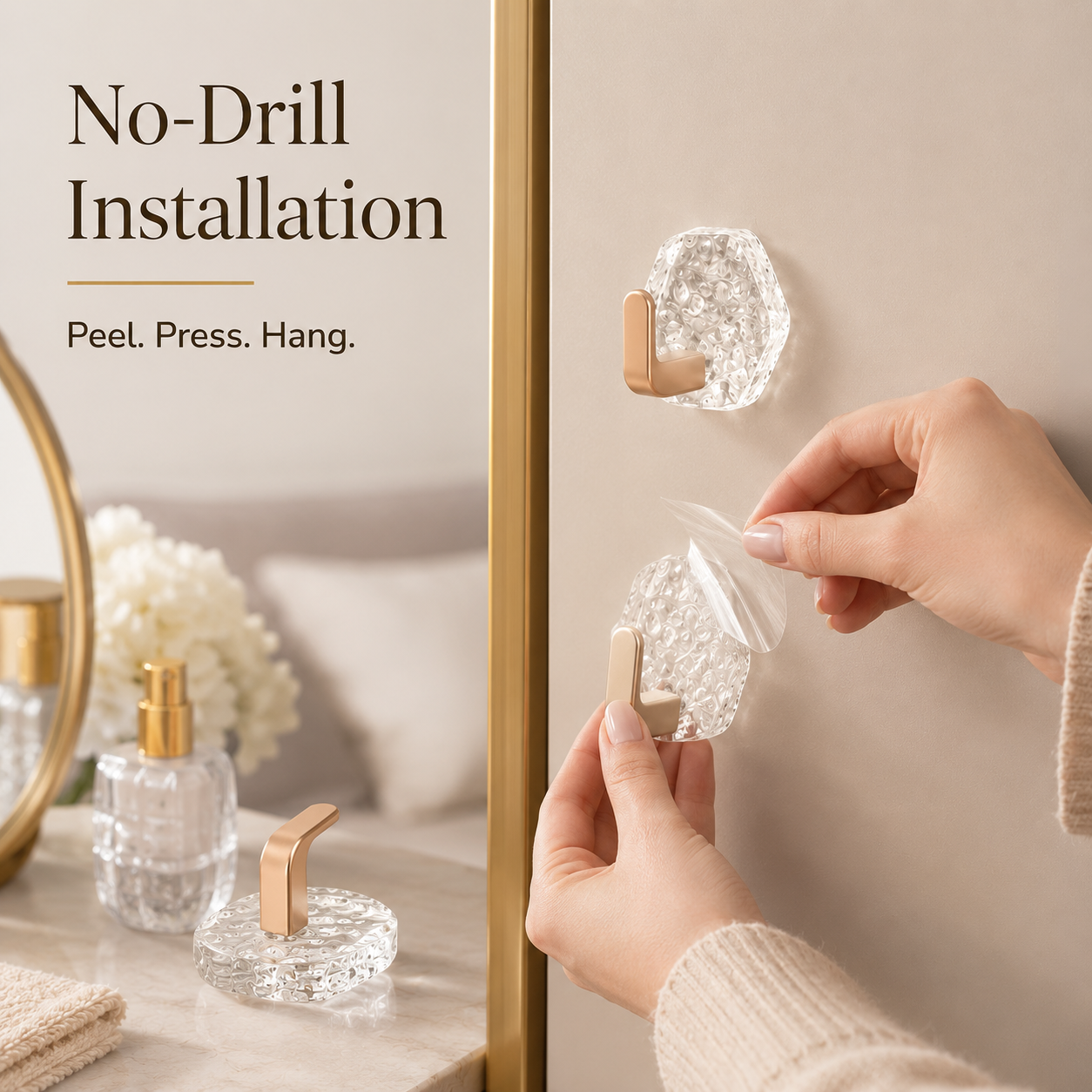 🏠✨10-Pack Heavy-Duty Adhesive Hooks – Strong Hold, No Drilling