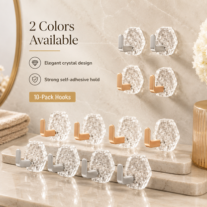🏠✨10-Pack Heavy-Duty Adhesive Hooks – Strong Hold, No Drilling