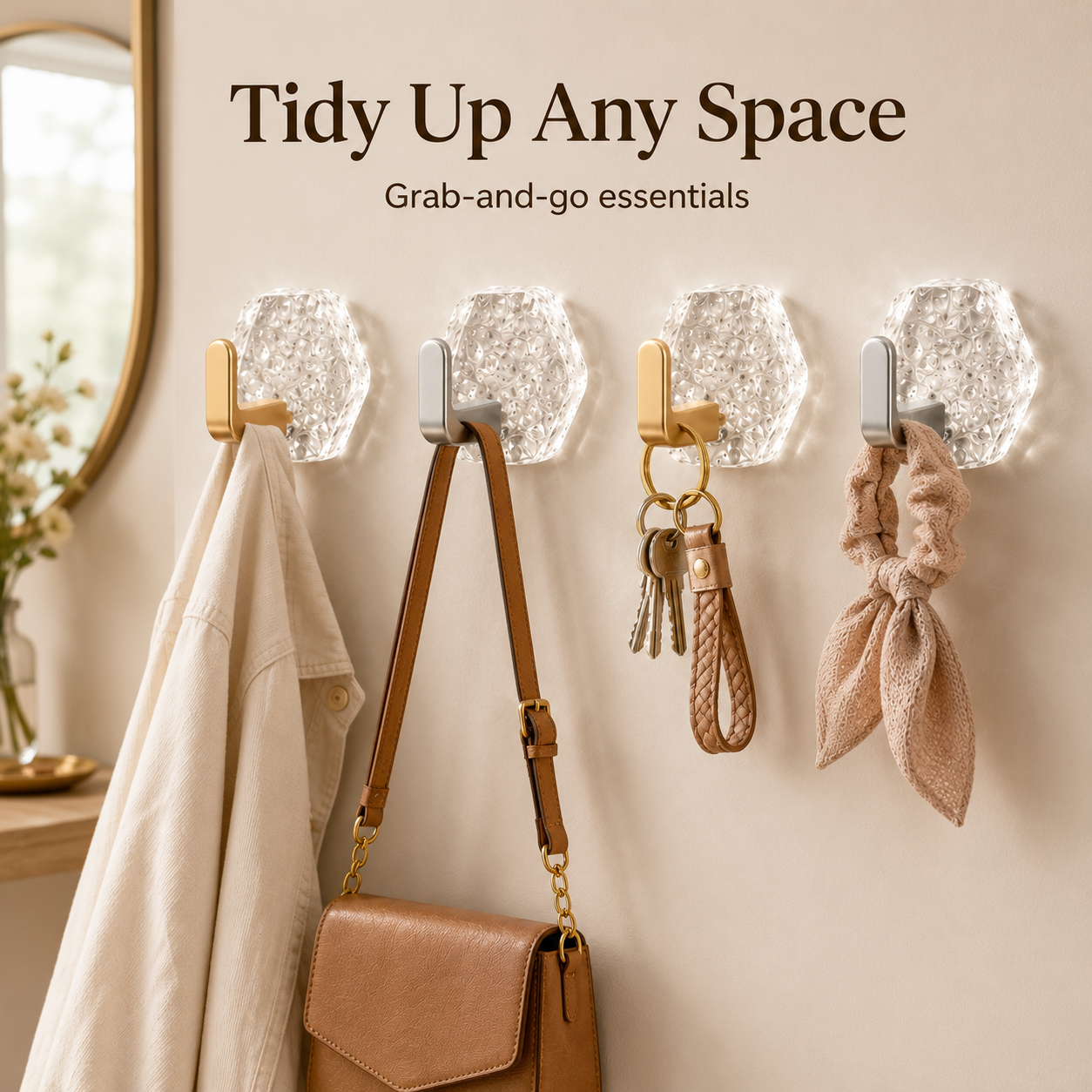 🏠✨10-Pack Heavy-Duty Adhesive Hooks – Strong Hold, No Drilling