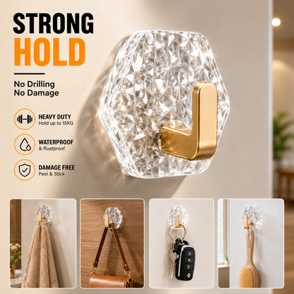 🏠✨10-Pack Heavy-Duty Adhesive Hooks – Strong Hold, No Drilling