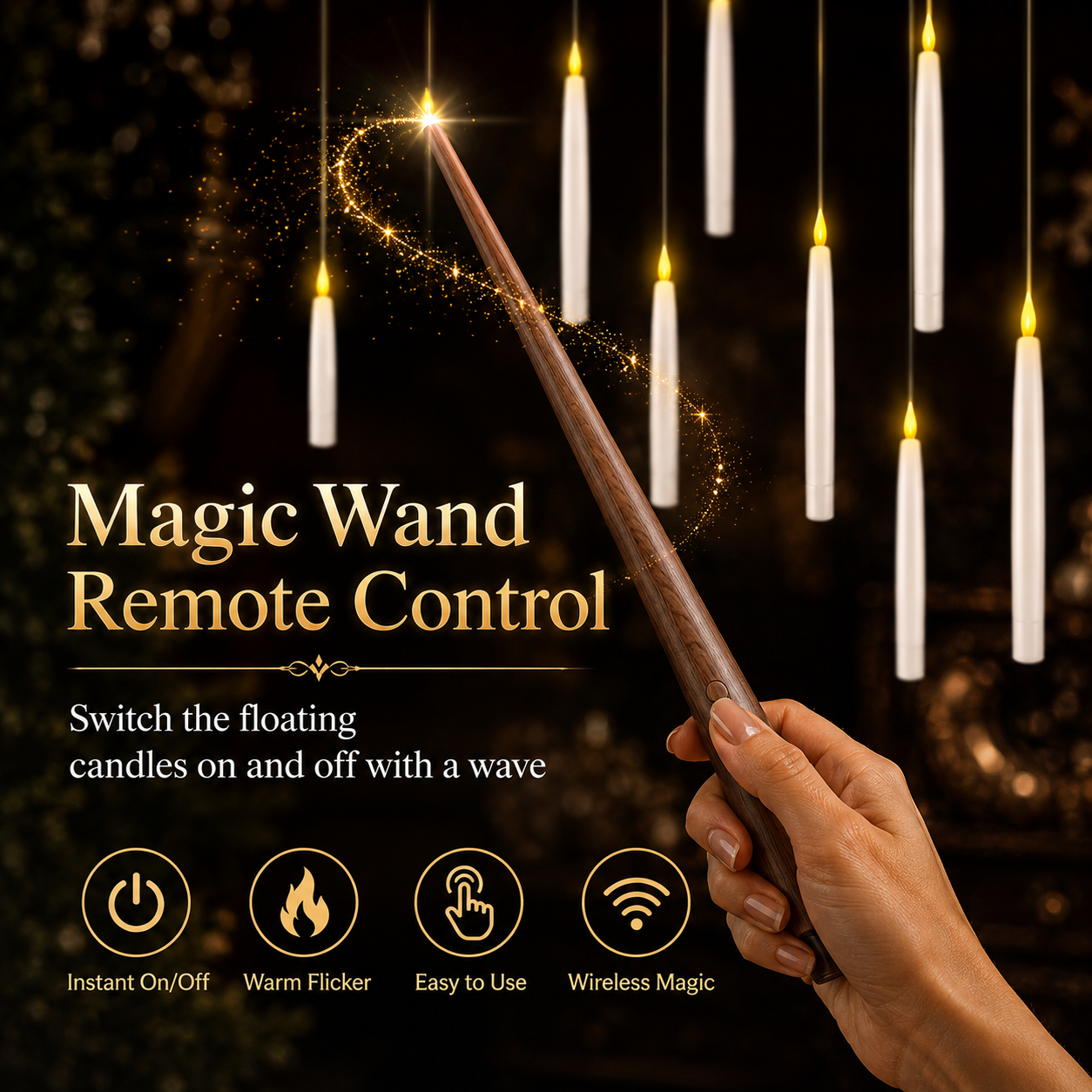 🪄50% OFF TODAY🕯️ Magic Wand Flameless Candles🎄Wave the Wand. Light the Magic.