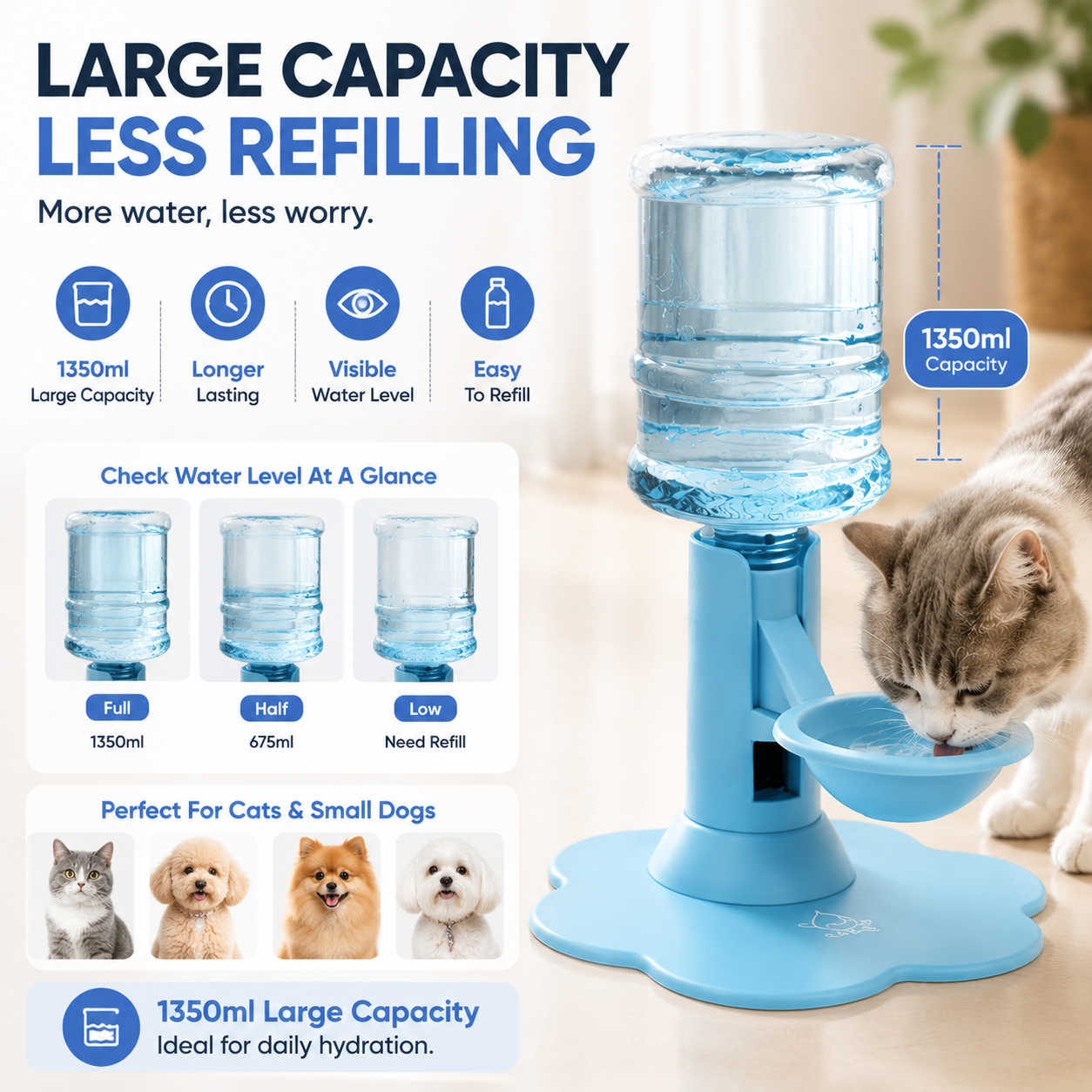 📦✨ Buy 2 & Ships Free! 🐱 Automatic Gravity Pet Water Fountain & Storage Bowl 🐾