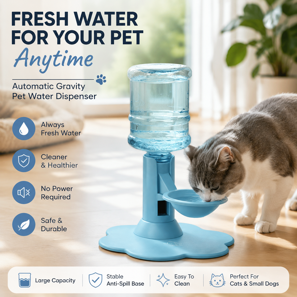 📦✨ Buy 2 & Ships Free! 🐱 Automatic Gravity Pet Water Fountain & Storage Bowl 🐾