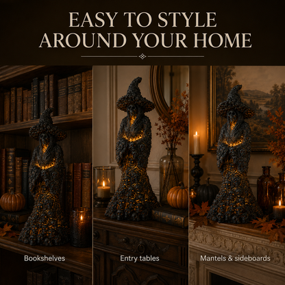 🔥HOT SALE 50% OFF✨🎃 Skull Witch Lantern Statue
