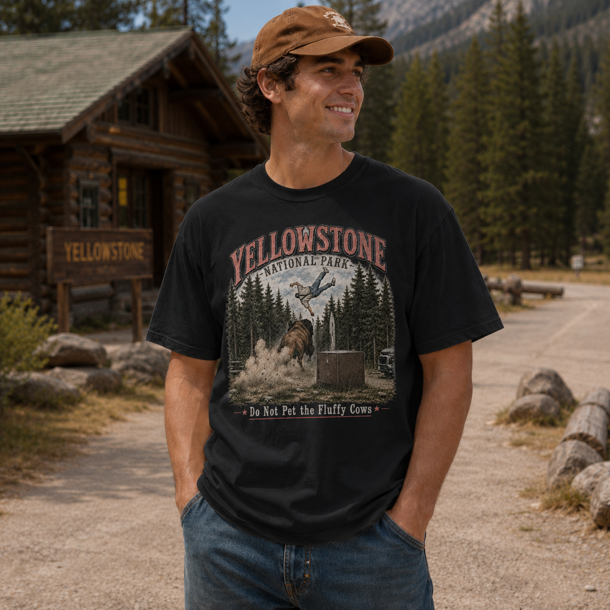 Do Not Pet the Fluffy Cows Unisex Cotton T-Shirt – Vintage Yellowstone Graphic Tee