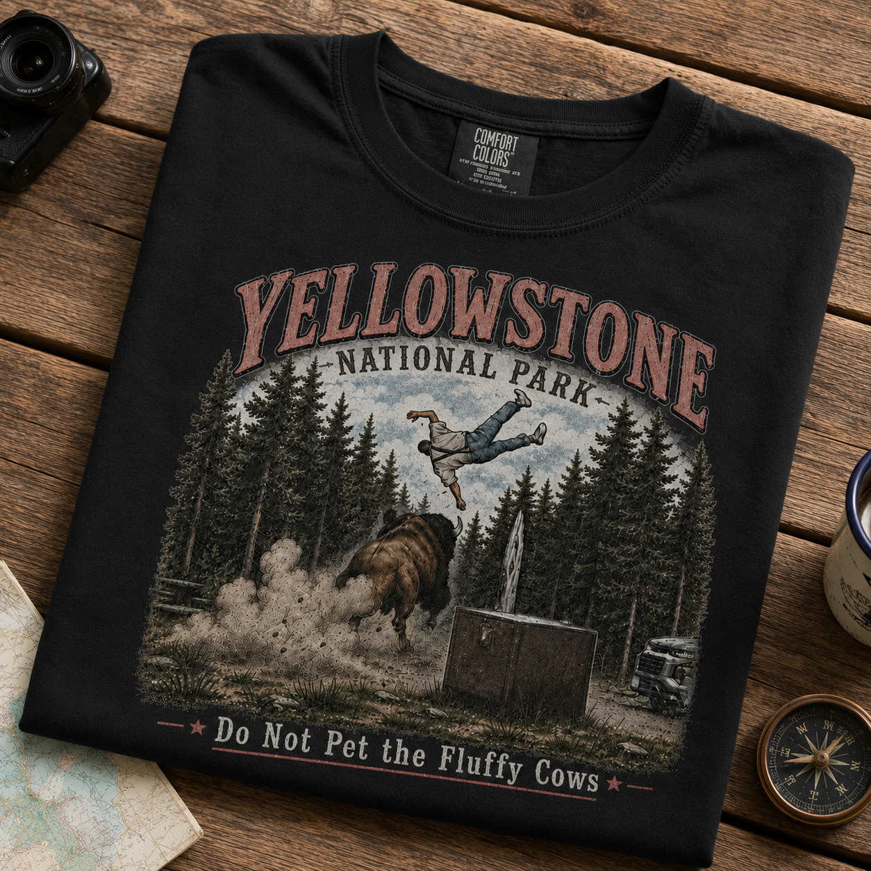 Do Not Pet the Fluffy Cows Unisex Cotton T-Shirt – Vintage Yellowstone Graphic Tee