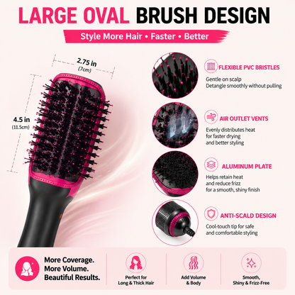 💇‍♀️ 3-in-1 Hair Dryer Brush | One-Step Blowout Styling Tool