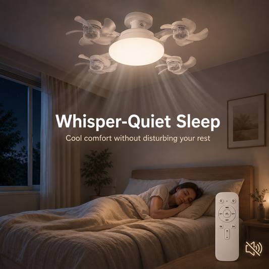 🔥50% OFF TODAY💡 2-in-1 Ceiling Fan Light 🔧No Wiring • No Tools • Just Screw It In