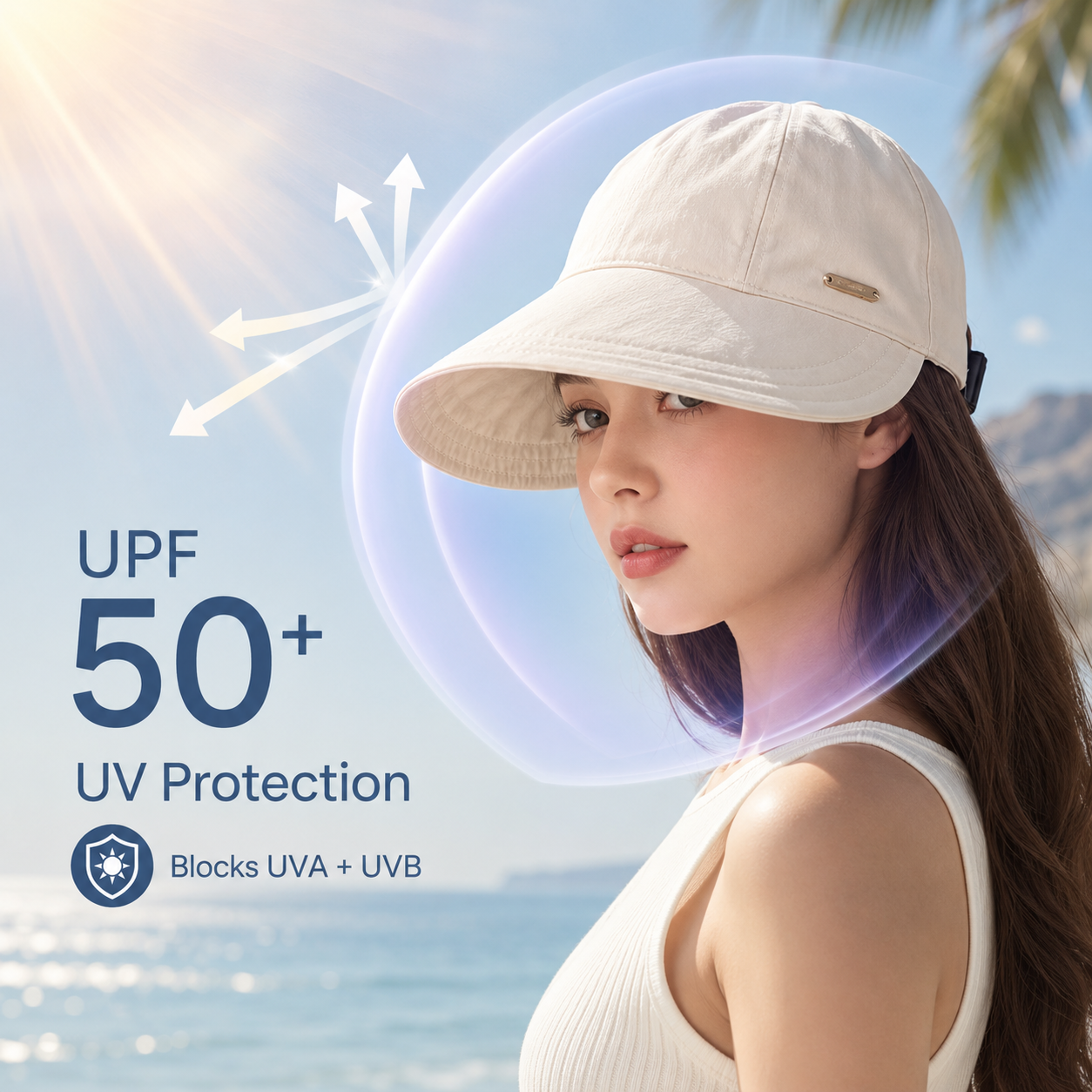 🌴Summer Sale 50% OFF👒UPF 50+ Ponytail Sun Visor Hat