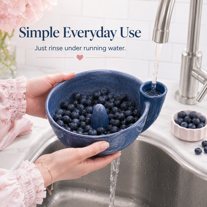 🌸 TODAY ONLY 45% OFF 🍓 Artisan Swirling Berry Wash Bowl – Rinse, Drain & Serve