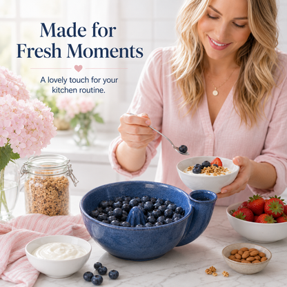 🌸 TODAY ONLY 45% OFF 🍓 Artisan Swirling Berry Wash Bowl – Rinse, Drain & Serve