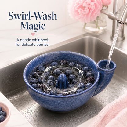 🌸 TODAY ONLY 45% OFF 🍓 Artisan Swirling Berry Wash Bowl – Rinse, Drain & Serve