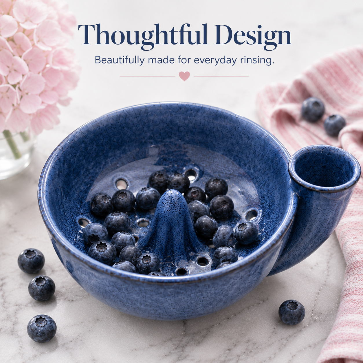🌸 TODAY ONLY 45% OFF 🍓 Artisan Swirling Berry Wash Bowl – Rinse, Drain & Serve