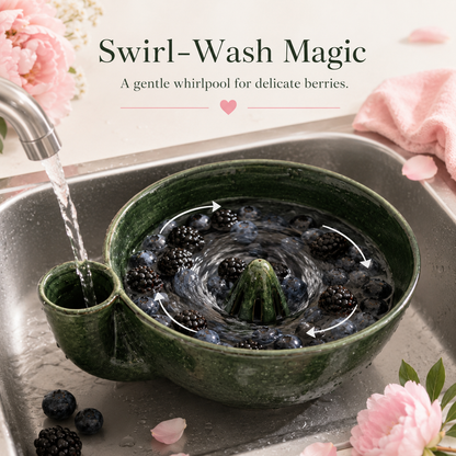 🌸 TODAY ONLY 45% OFF 🍓 Artisan Swirling Berry Wash Bowl – Rinse, Drain & Serve