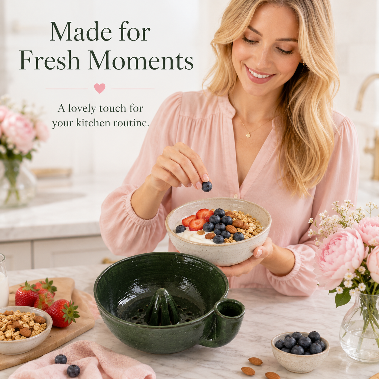 🌸 TODAY ONLY 45% OFF 🍓 Artisan Swirling Berry Wash Bowl – Rinse, Drain & Serve