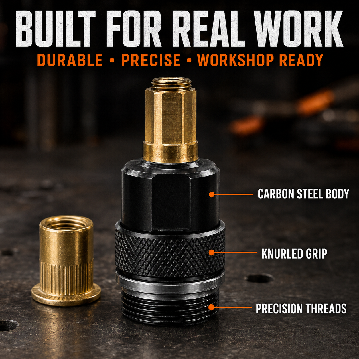🔥 LAST DAY 50% OFF-🔧 Complete Drill-Powered Rivet Nut Kit – M3–M8 Threaded Insert Tool Set
