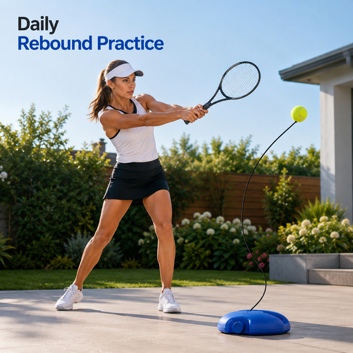🎾💥Solo Tennis Practice Rebounder – 2-Piece Trainer with Balls