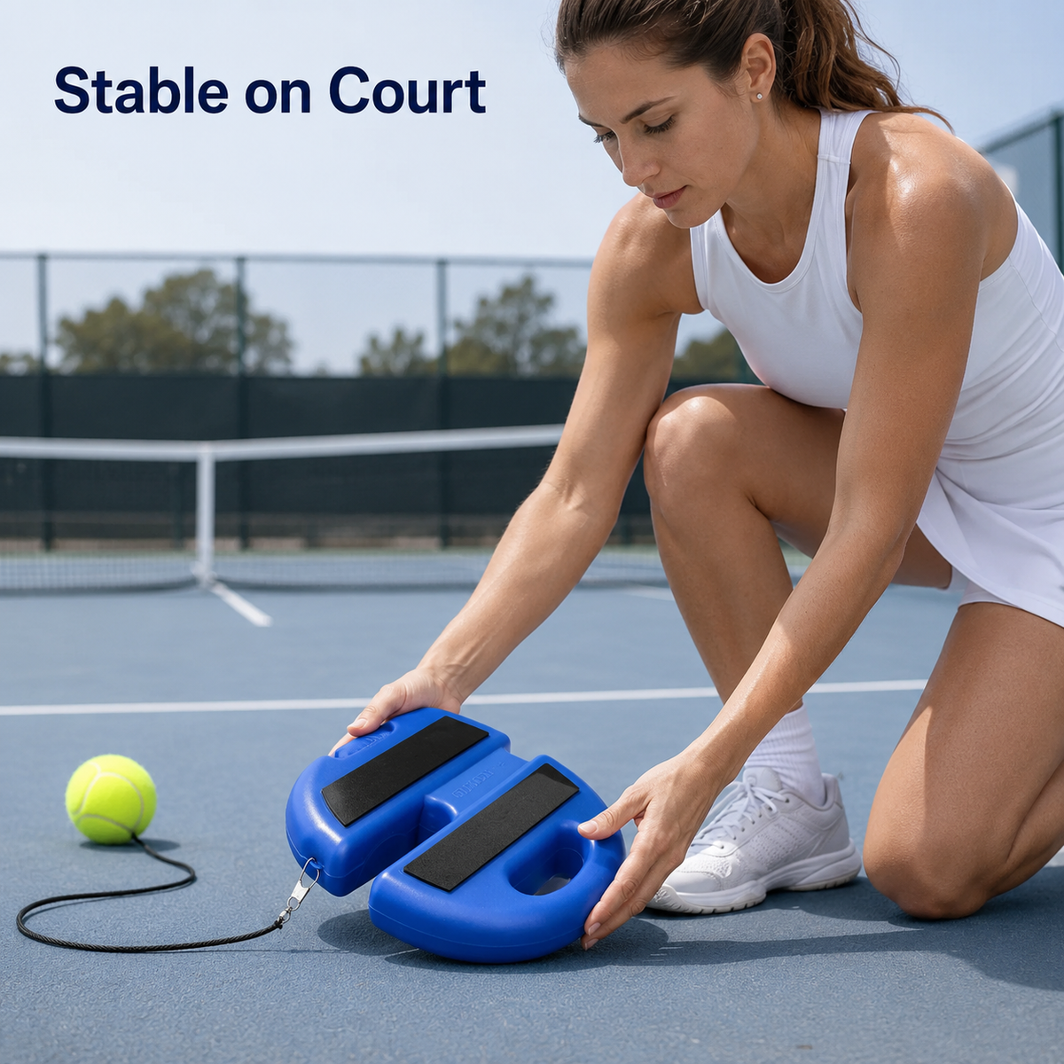 🎾💥Solo Tennis Practice Rebounder – 2-Piece Trainer with Balls