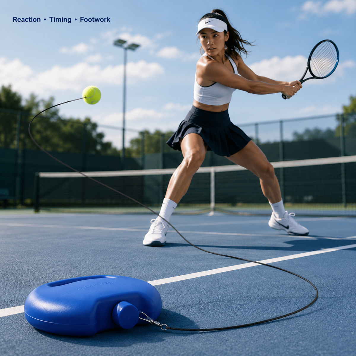 🎾💥Solo Tennis Practice Rebounder – 2-Piece Trainer with Balls